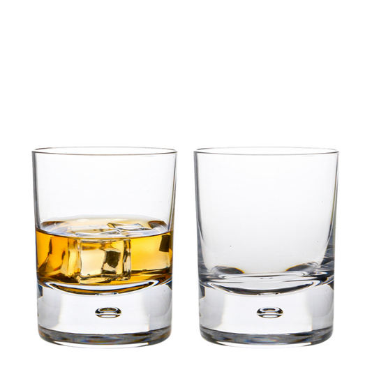 Set of two Dartington Crystal Exmoor whisky tumblers, 220ml, elegant glassware for enjoying whisky.