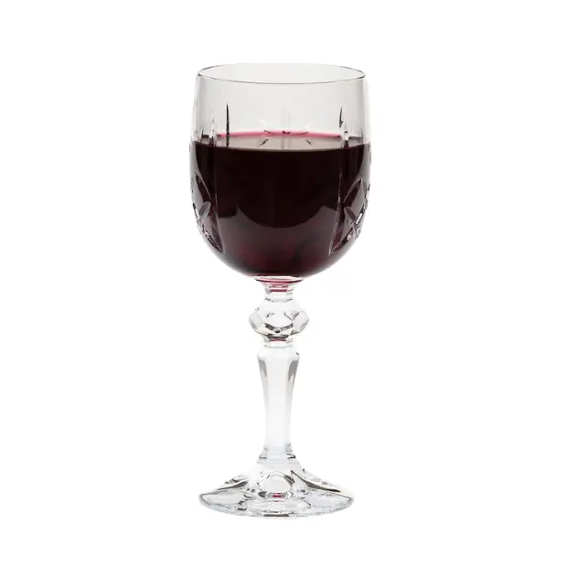 Set of six Flamenco Crystalite full cut wine glasses from Glassware UK, 170ml capacity, showcasing elegant design and clear crystal glass.