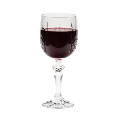 Set of six Flamenco Crystalite full cut wine glasses from Glassware UK, 170ml capacity, showcasing elegant design and clear crystal glass.
