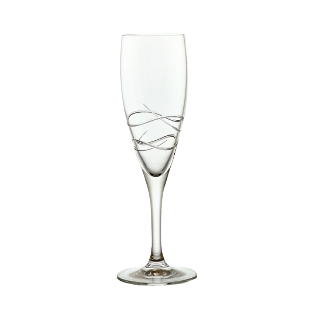 Set of six Crystalite Champagne Flutes by Glassware UK, 180ml elegant glassware for celebrating special occasions.