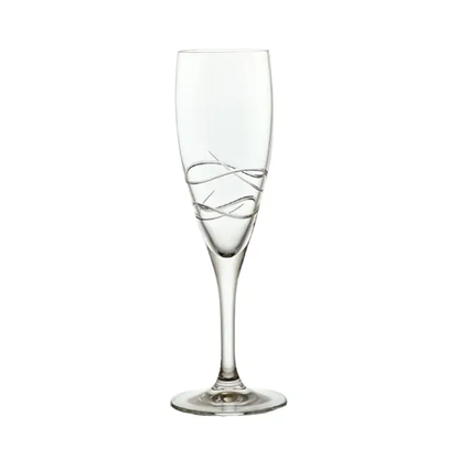 Set of six Crystalite Champagne Flutes by Glassware UK, 180ml elegant glassware for celebrating special moments.