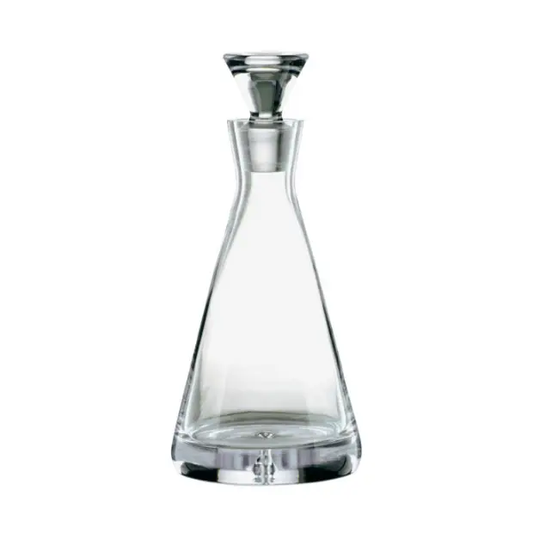 Glassware UK pyramid crystal decanter with a sleek geometric design and a 0.37L capacity, shown on a clear background.