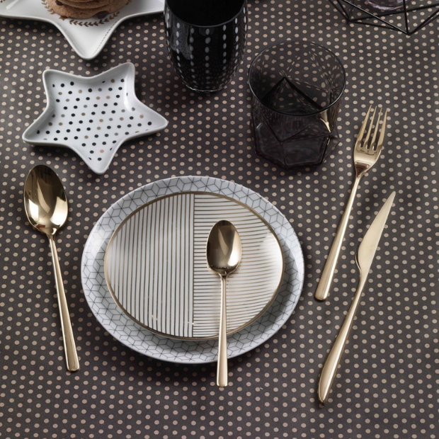 Glassware UK Pintinox Florence Sunshine cutlery set, 24-piece stainless steel flatware with contemporary design for dining.