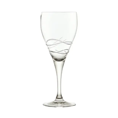 Six Turing Crystalite wine glasses from Glassware UK, 280ml capacity, clear glass with elegant design, perfect for wine serving.