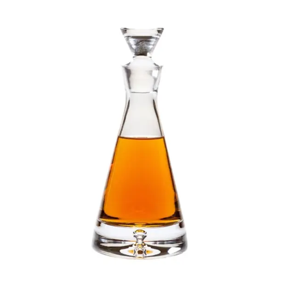 Glassware UK pyramid crystal decanter with a 0.37L capacity, featuring a geometric design and clear glass finish.