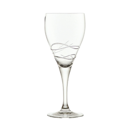 Set of six Turing Crystalite wine glasses from Glassware UK, 280ml capacity, clear and elegant for wine serving.