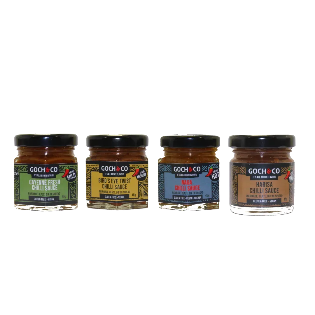  MILD TO HOT CHILLI SAUCES 45g x 4 jars