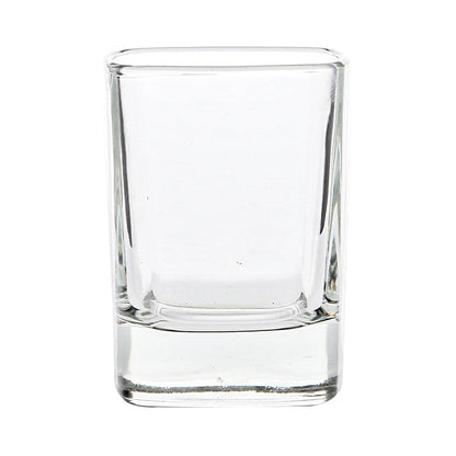 Set of six Square 60ml shot glasses by Glassware UK, featuring a modern square design and clear glass material.
