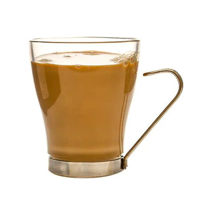 Set of six Bormioli Rocco Oslo 235ml coffee glasses, clear glassware for cappuccino or espresso drinks, by Glassware UK.