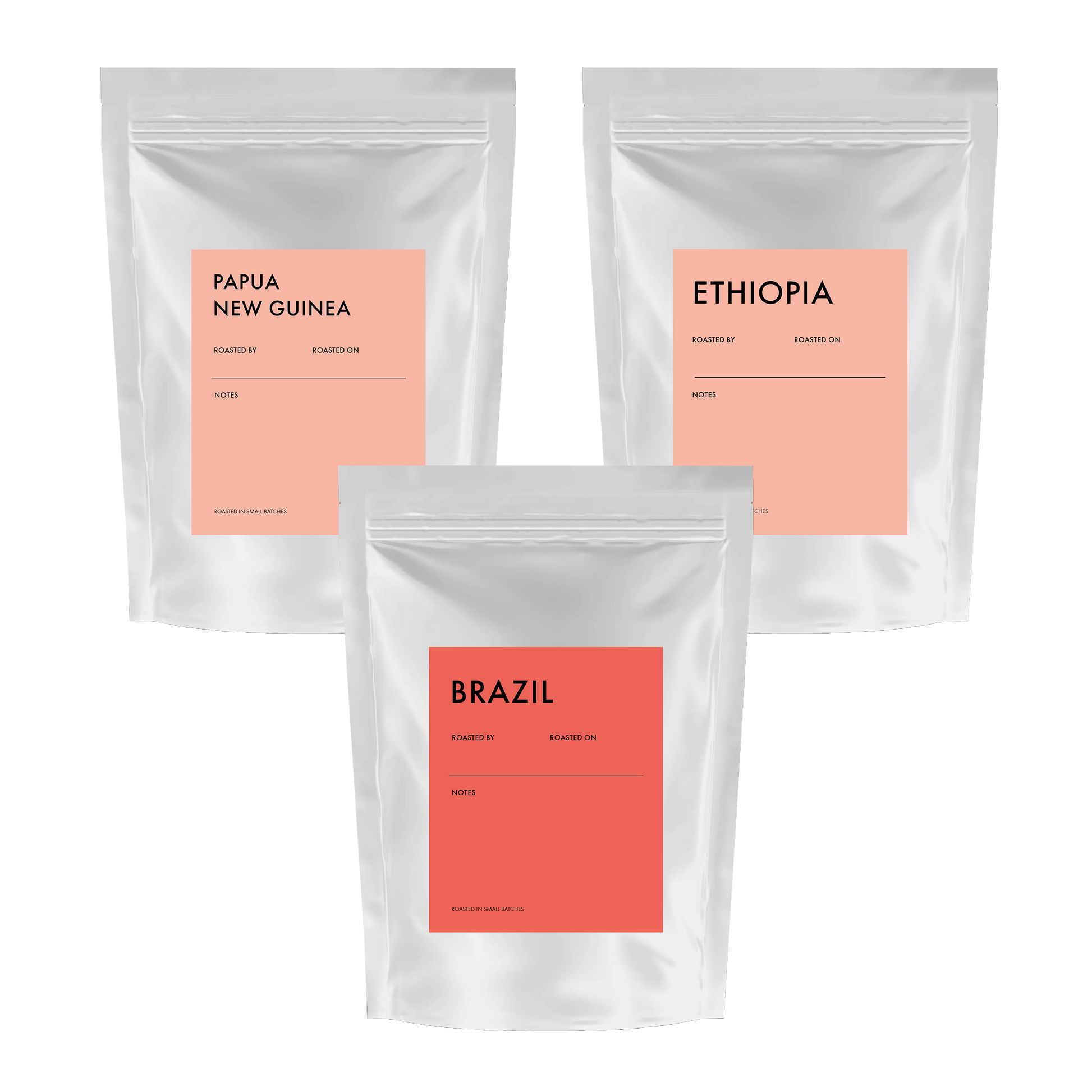 Small Batch Coffee Global Discovery Kit with single origin coffee tasting set, featuring small sample packs and a tasting guide.