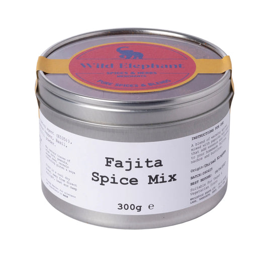 Wild Elephant Fajita Spice Mix from Whole Food Earth, a blend of seasonings and spices for flavorful fajitas.