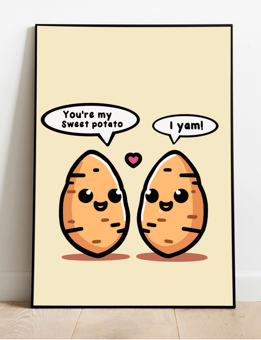 KEOLIX You're My Sweet Potato print featuring colorful, whimsical potato illustrations on high-quality art print.