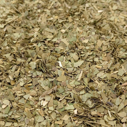 Loose leaf Yerba Mate herbal tea from Porter Hill Tea Company, showing green dried leaves and herbal blend.