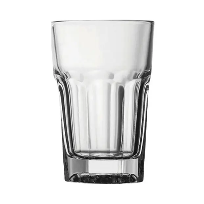 Set of six Glassware UK Casablanca water whisky tumblers, 280ml, clear glass with a simple, elegant design.
