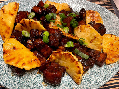 Filipino style adobo sauce with pineapple from RoniBs Kitchen, a flavorful condiment for Philippine cuisine.