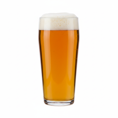 Glassware UK Ale Craft Beer Tankard 570ml with frothy beer inside, clear glass showcasing the beer's rich color and foam.