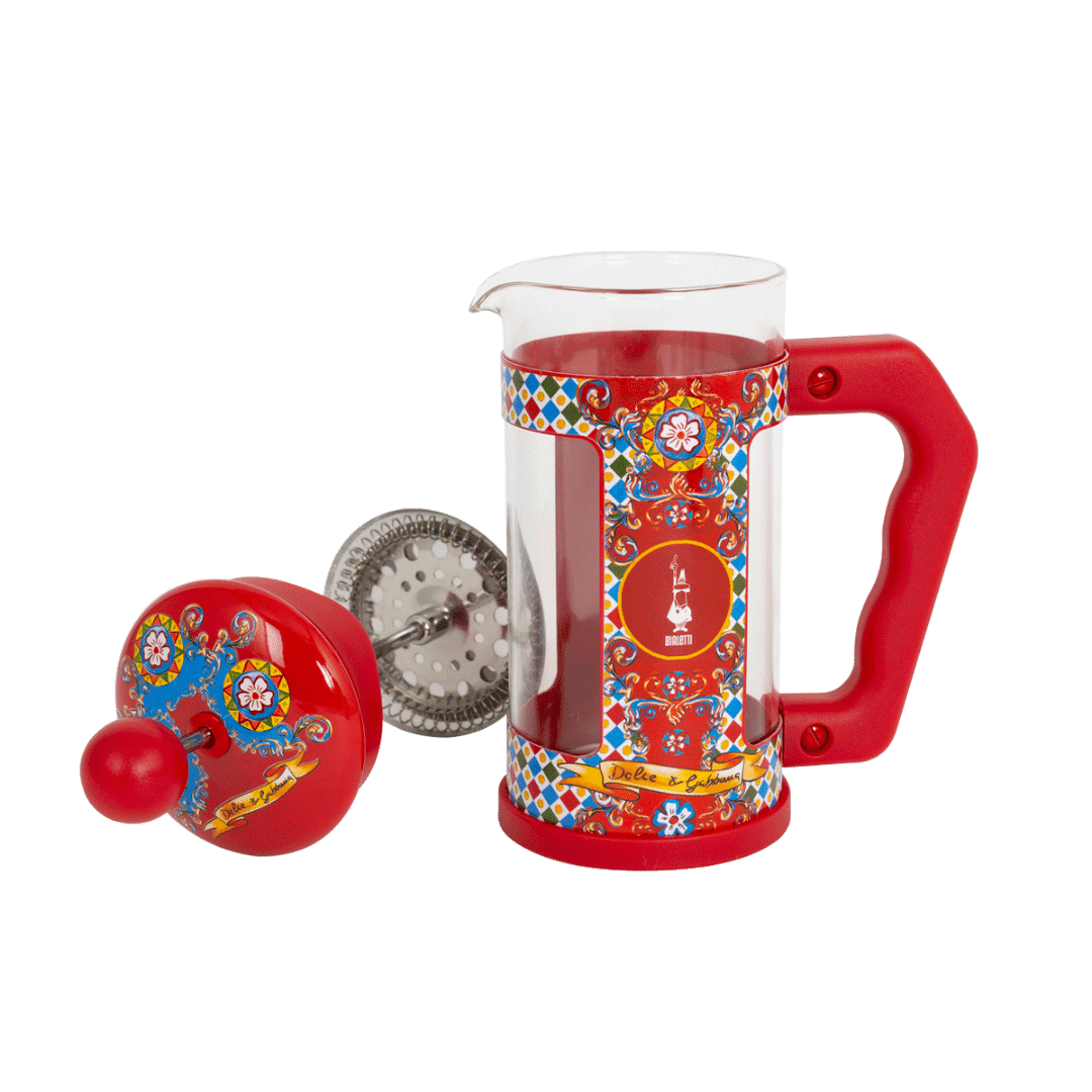 Bialetti X Dolce&Gabbana Sicilian Cart coffee maker by Brew Italia, 350ml cafetière with vibrant Sicilian design.