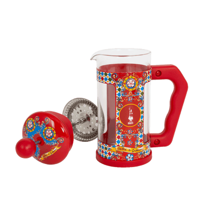 Bialetti X Dolce&Gabbana Sicilian Cart coffee maker by Brew Italia, 350ml cafetière with vibrant Sicilian design.