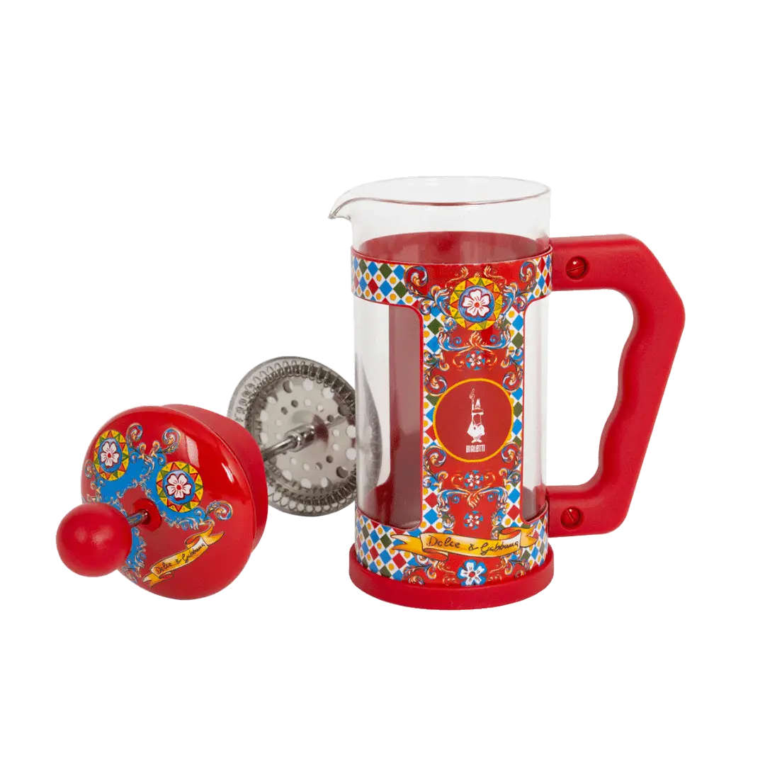 Bialetti X Dolce&Gabbana Sicilian Cart coffee maker by Brew Italia, 350ml cafetiere with vibrant Sicilian design.