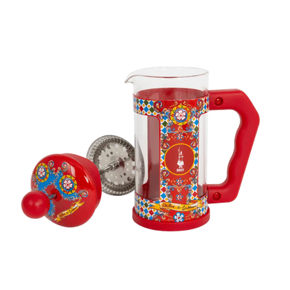 Bialetti X Dolce&Gabbana Sicilian Cart coffee maker by Brew Italia, 350ml cafetiere with vibrant Sicilian design.