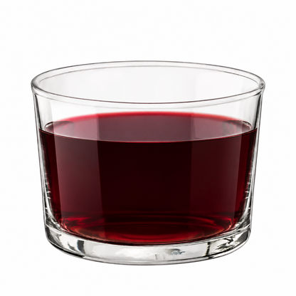 Bormioli Rocco Bodega Mini Glass whisky tumbler with 225ml capacity, shown with red wine, part of Glassware UK's collection.
