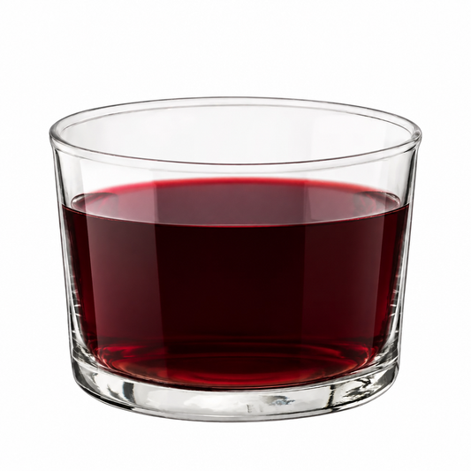 Bormioli Rocco Bodega Mini Glass whisky tumbler with 225ml capacity, shown with red wine, part of Glassware UK's collection.