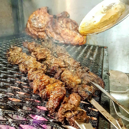 FireFly Barbecue Boston Beach Jerk Rub in a jar, showcasing its spicy seasoning blend for grilling and BBQ cooking.