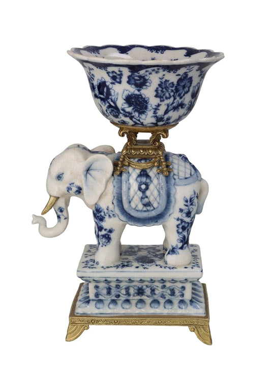 Decorative porcelain elephant bowl from Casa by Josephine Jenno, featuring intricate Bridgerton-inspired design and elegant craftsmanship.