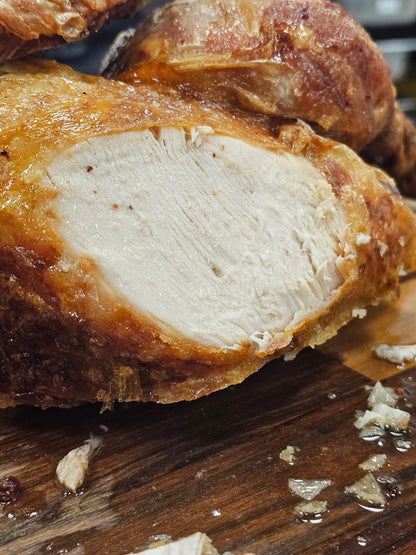 FireFly Barbecue gourmet BBQ brining kit with a turkey soaking in brine for flavorful Christmas dinner.