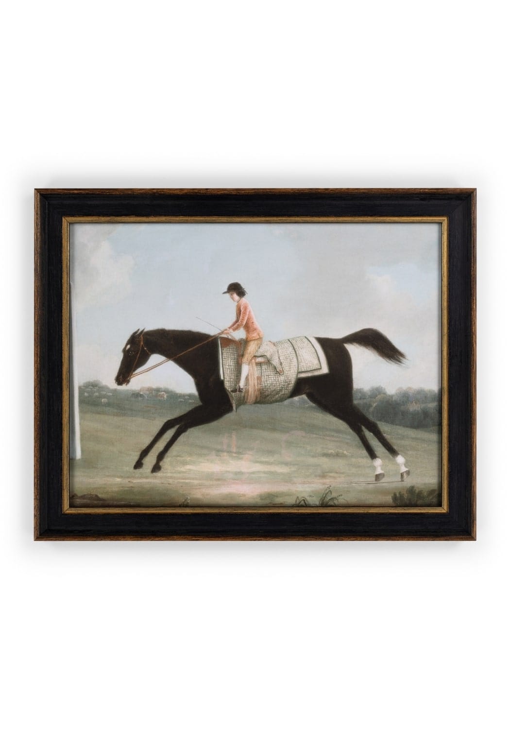 Vintage racing horse wall art prints by Casa, featuring dynamic racing scenes with horses and jockeys on a stylish canvas.