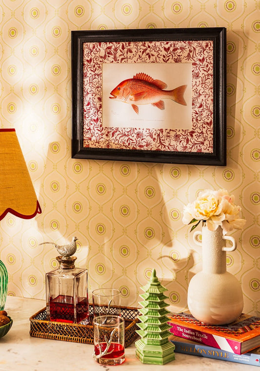 Vintage Fish Study I wall art by Casa, featuring an illustrated fish design on a neutral background.