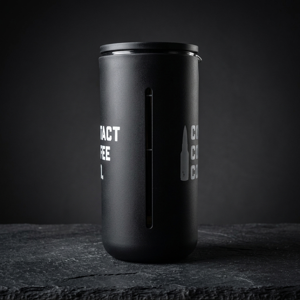 Shatterproof casing of Timemore French Press coffee gear by Contact Coffee Company Ltd., designed for camping and outdoor use
