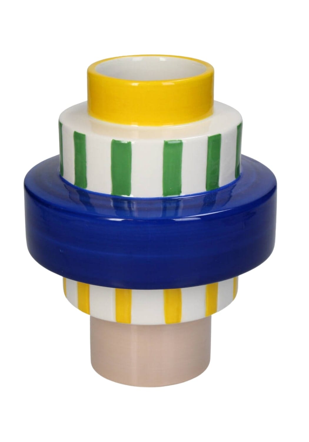 Colorful retro mini vase by Casa Josephine Jenno, featuring vibrant patterns and a compact design for decorative display.