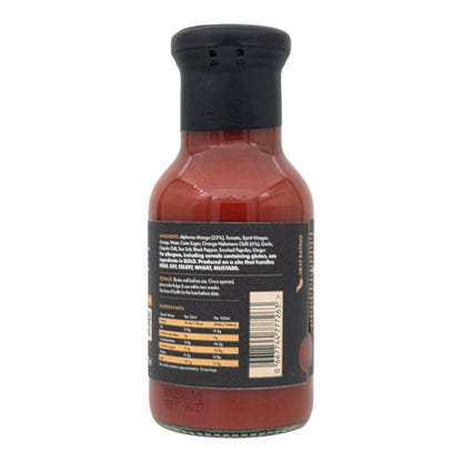 FireFly Barbecue Caribbean Mango Hot Sauce bottle, bright label, showcasing the spicy mango flavor for BBQ grilling.