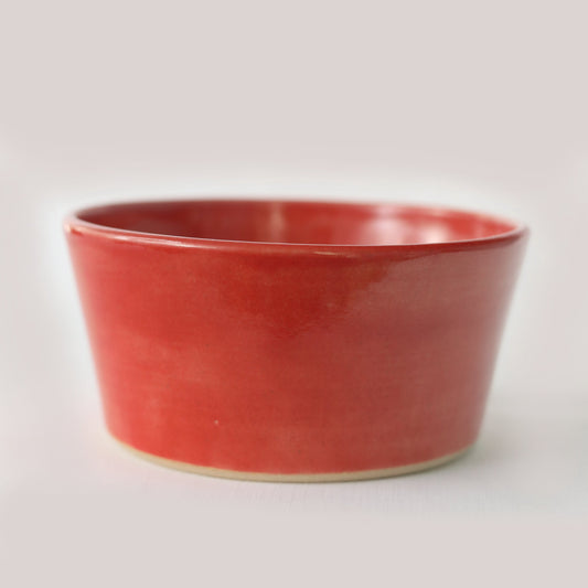 Cherry red breakfast bowl by Katie L Thompson Designs, featuring a classic ceramic design perfect for morning meals.