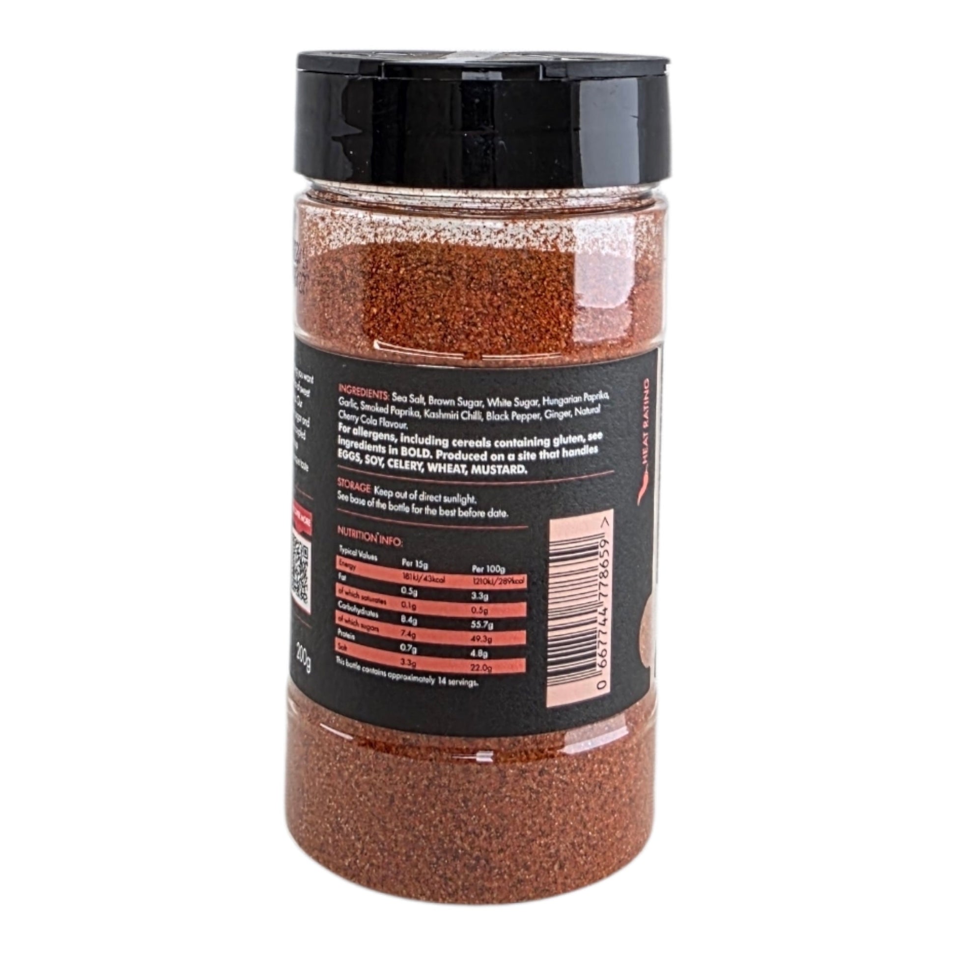 FireFly Barbecue Cherry Cola BBQ Rub jar with label, showcasing a savory spice blend for grilling and smoking meats.