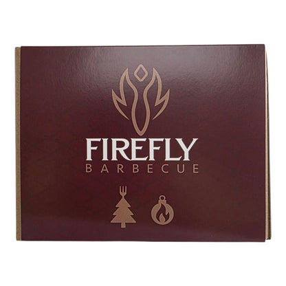 FireFly Barbecue spicy BBQ Christmas six-pack gift set with six flavorful sauce bottles on a festive background.
