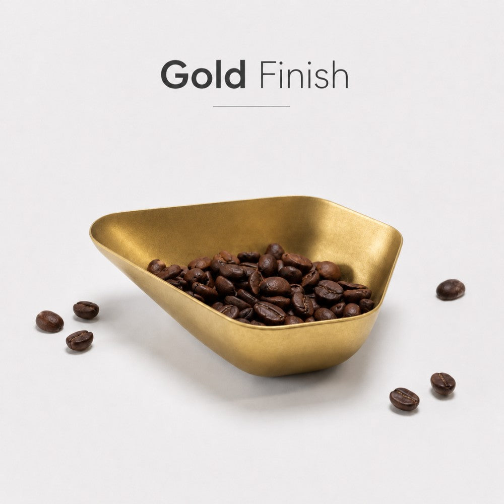KNOCDIC® coffee bean dish in gold, round ceramic tray with detailed coffee bean design for serving or decoration.