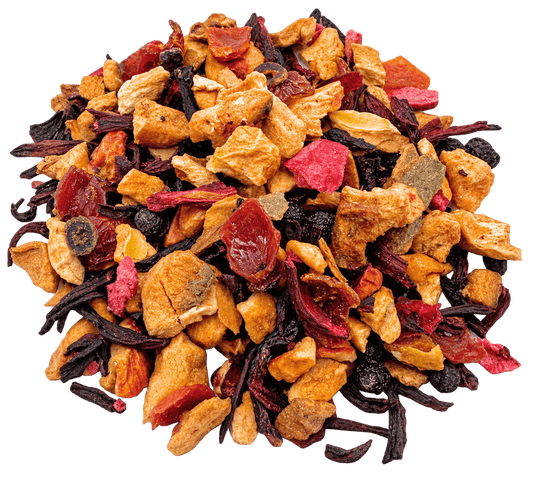 Cranberry Apple Tart from Porter Hill Tea Company, a fruit and herbal blend with visible tart cranberries and apple pieces.