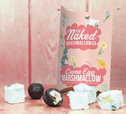 Easter Edition Gourmet Marshmallow Toasting Gift Set from THE MARSHMALLOW FACTORY with colorful marshmallows and toasting sticks.