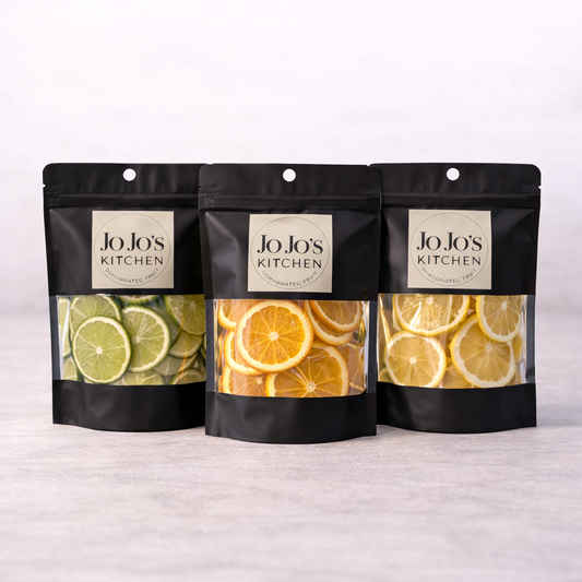 JoJo’s Kitchen The Everyday Upgrade product packaging with sleek design and bold branding on a white background.