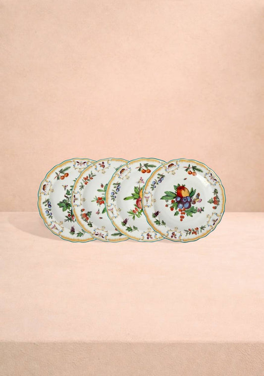 Set of four Duke of Gloucester side pudding plates by Casa by Josephine Jenno, featuring elegant decorative patterns.