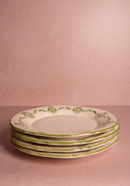 Cara Shell Dinner Plate, Green Set of 4