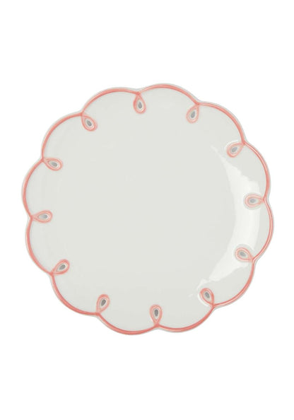 Pretty In Pink Scalloped Lunch Plate - Set of 4