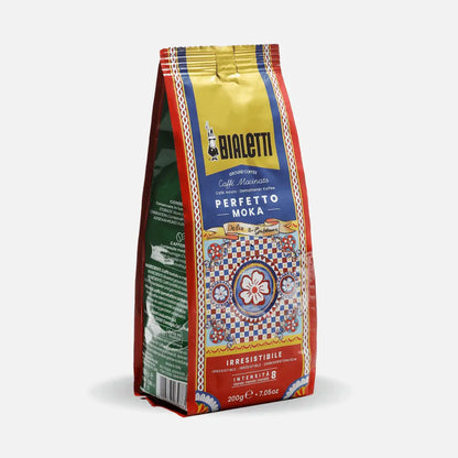 Bialetti Coffee by Brew Italia featuring Dolce&Gabbana Irresistible Moka Ground Coffee in a 200g package.