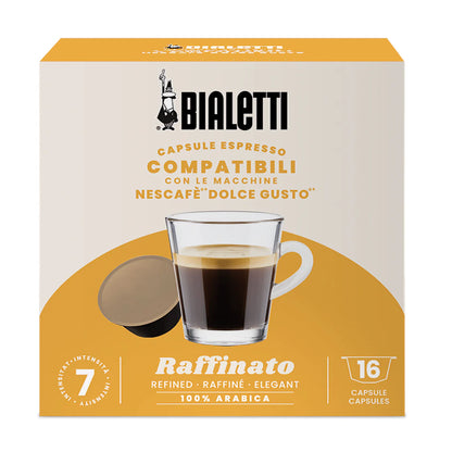 Bialetti Dolce Gusto compatible coffee capsules by Brew Italia, featuring a sleek design and rich coffee flavor options.