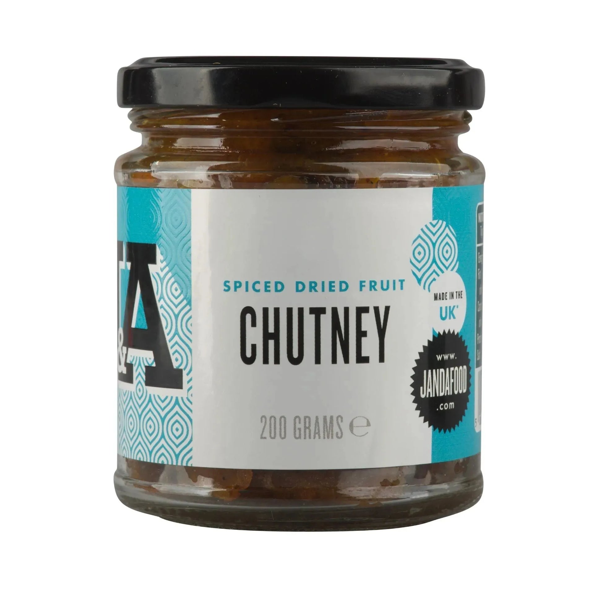 Dried fruit chutney in a 200g jar by Janda, showcasing a colorful mix of dried fruits and chunky texture.