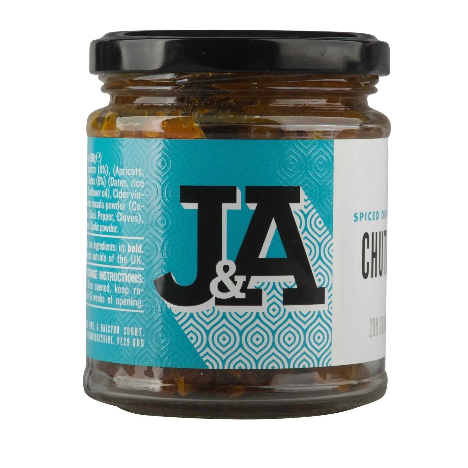 Janda dried fruit chutney in a 200g jar featuring a colorful mix of dried fruits and spices, ready to enhance dishes.
