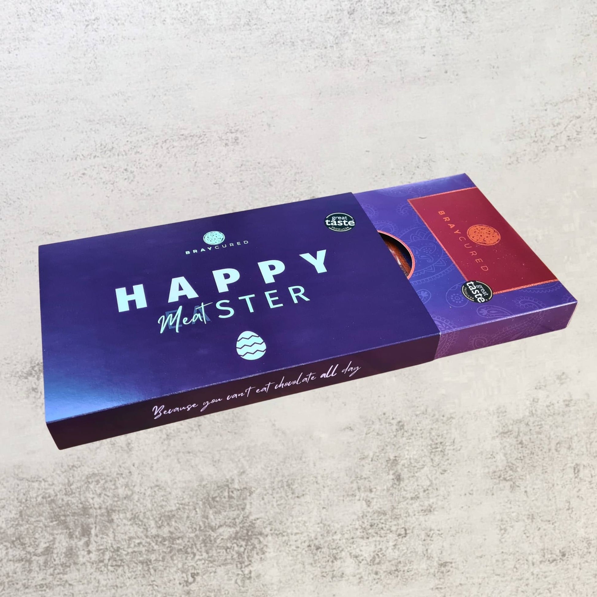 Bray Cured Classic Tasting Trio featuring a selection of artisanal cured meats in a festive Easter gift sleeve.