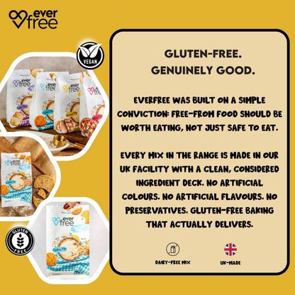 EverFree gluten-free sourdough bread mix in 350g package, with three packs shown, ideal for gluten-free baking.